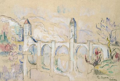 The Pont Valentre, Cahors by Paul Signac